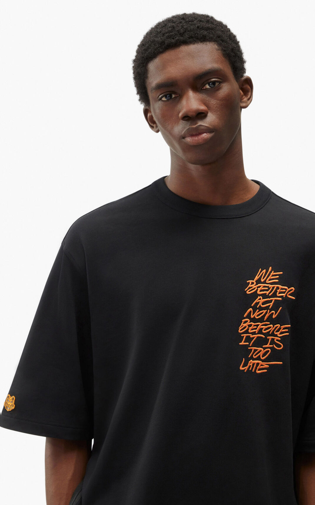 Kenzo We better act now oversize T Shirt Black For Mens 8570HGYAZ